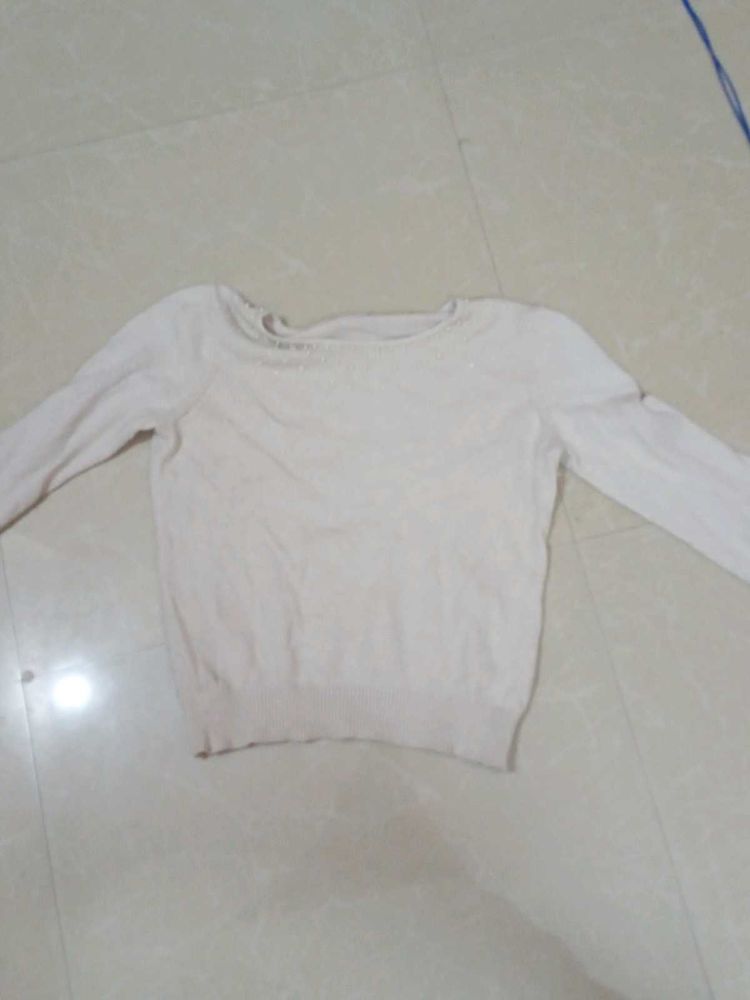 White Embellished Sweater
