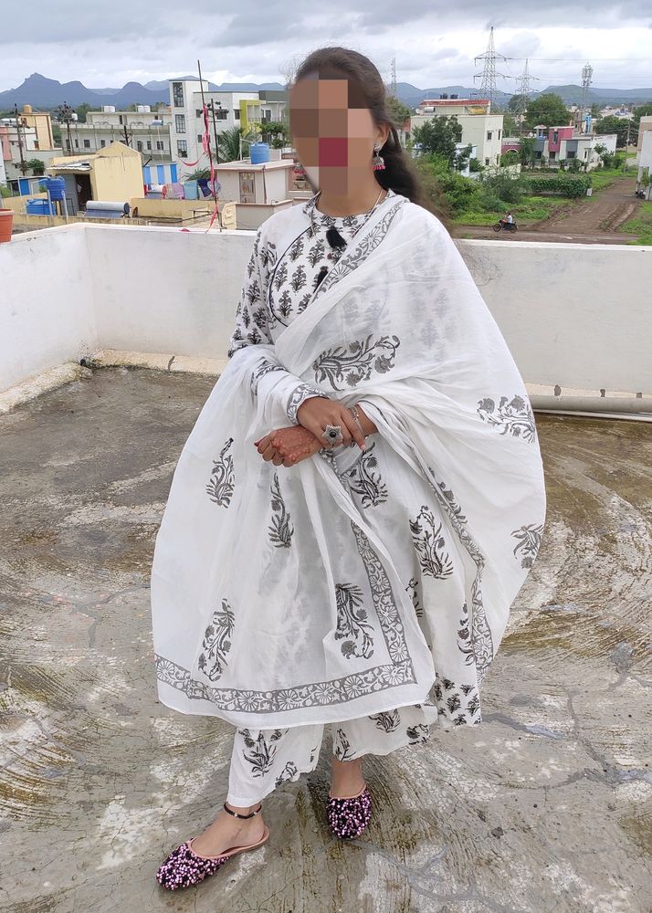 Pure Cotton White Kurta Set