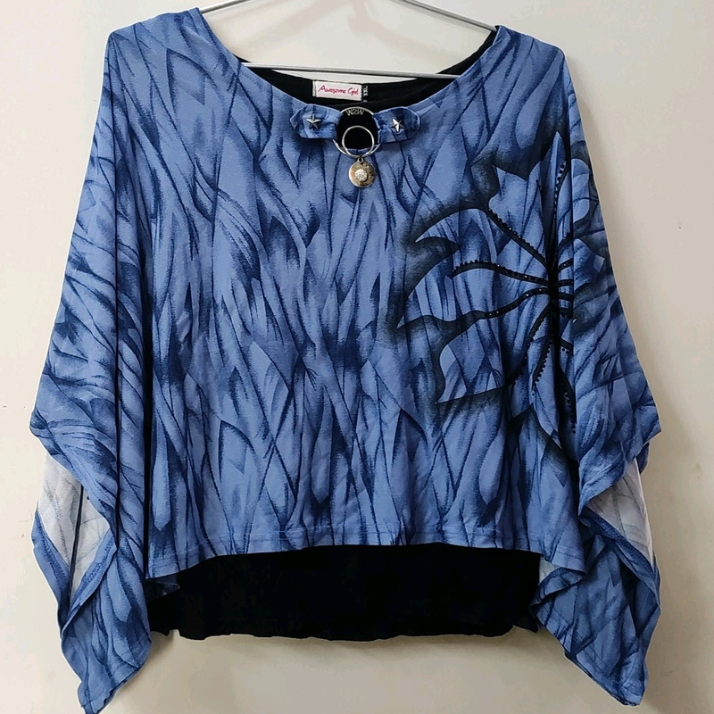 KAFTAN STYLE BLUE TOP : PARTY DRESS