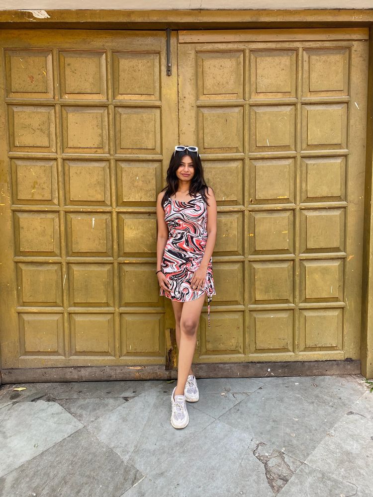 Sexy abstract print dress