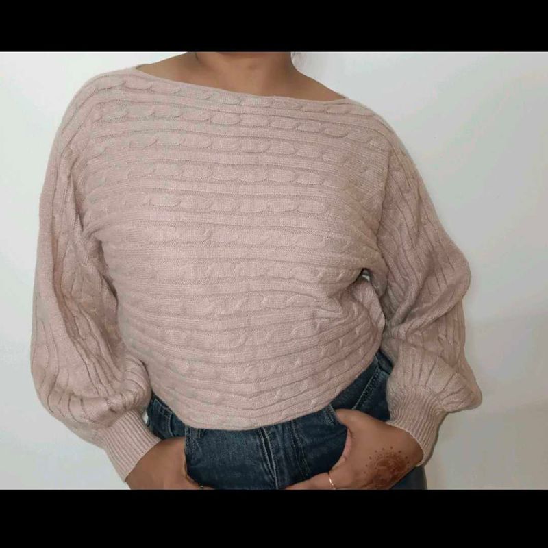 Blush Cable Knit Sweater