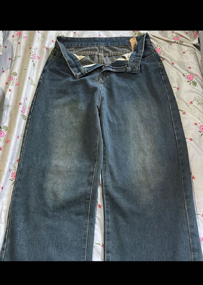 vintage Wide Leg Denim Jeans