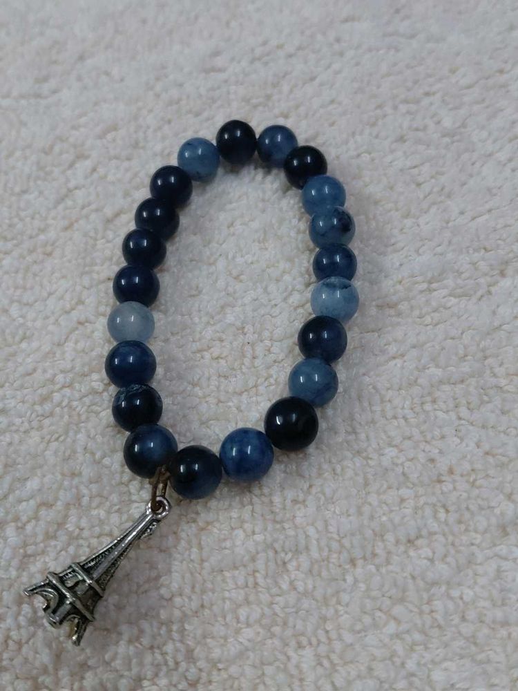 Bracelet Eiffel Tower blue beaded