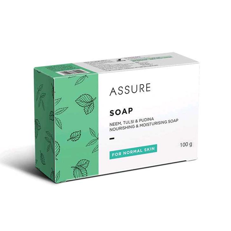 &#34;Assure Neem, Tulsi &amp; Pudina Soap – 100g Nourishin