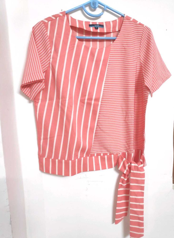 Brand New Striped Tie-Waist Top