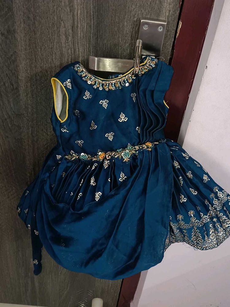 Elegant Teal Embellished Dress