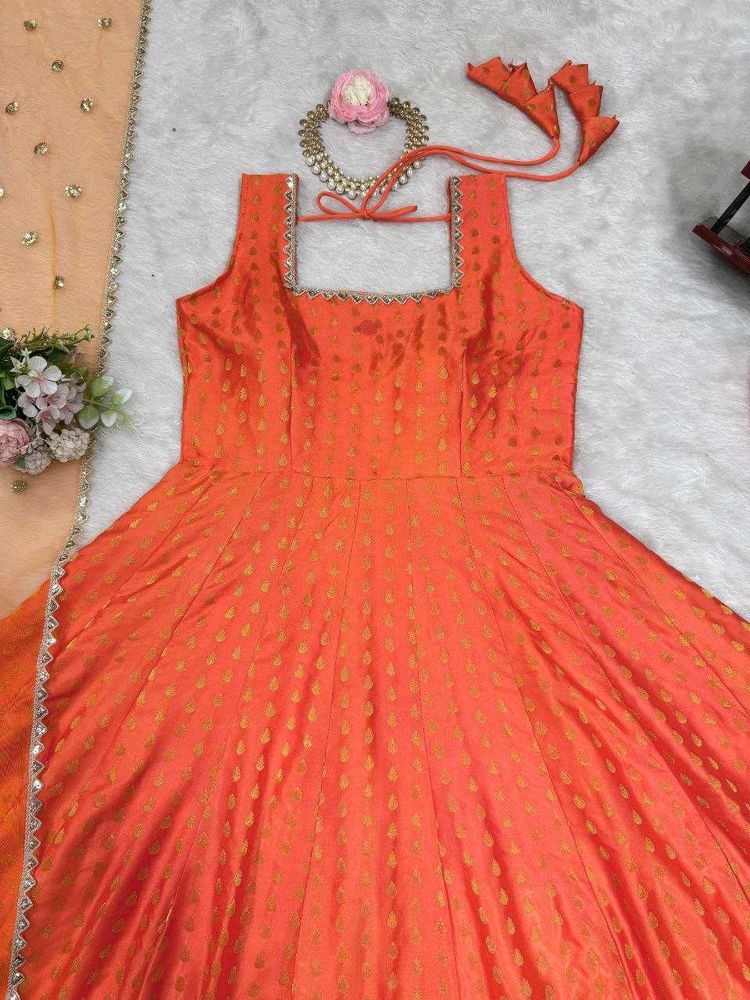 Anarkali Suit With Lace And Sequence Work