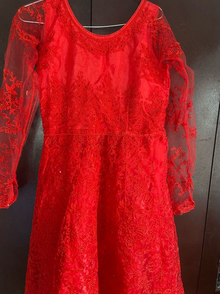 Elegant Red Lace gown