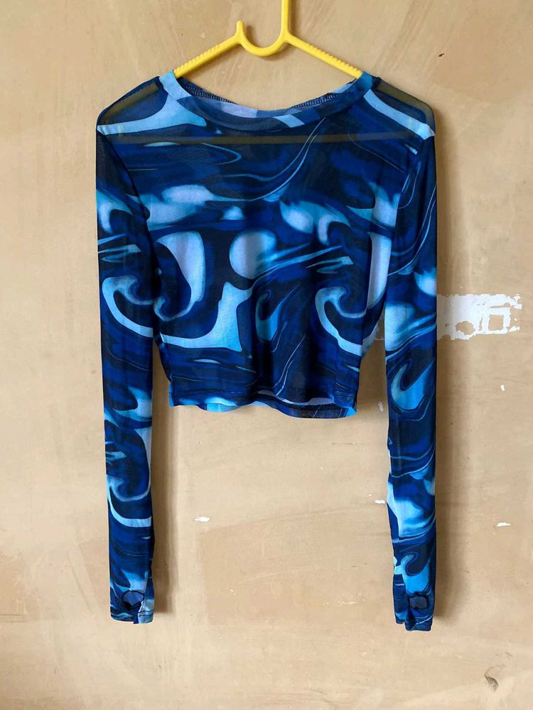 Abstract Print Fitted Top