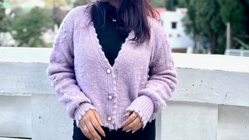 Lavender Knit Cardigan