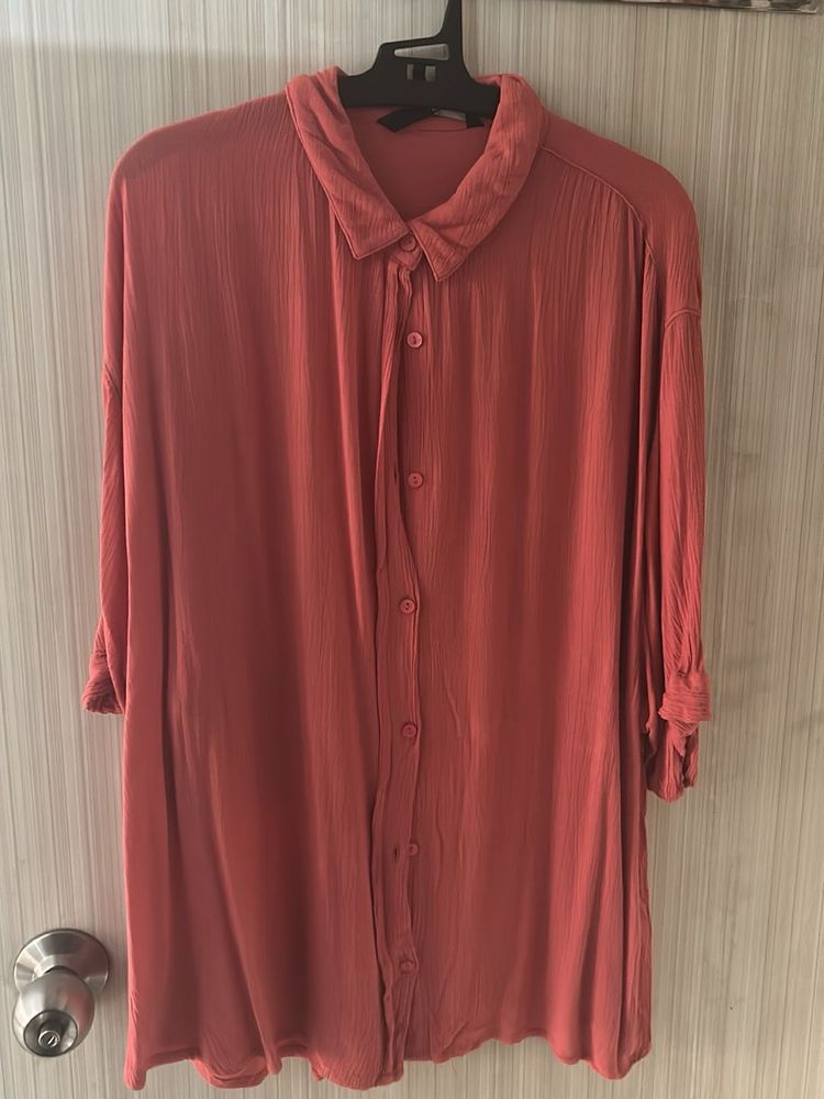 Women Orange Casual Shirt
