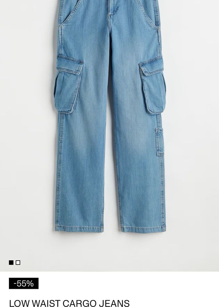 H&amp;M Low Waist Cargo Jeans