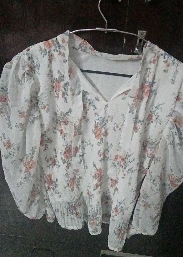 White Floral Top