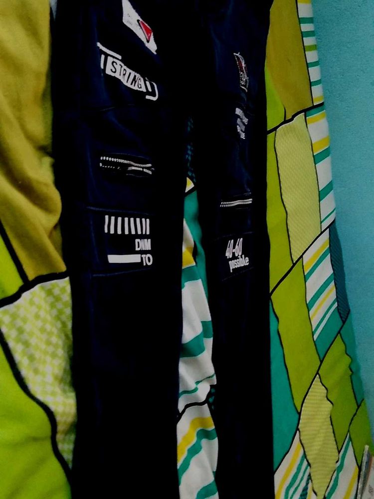 Stylish Blue Jeans with Patches
