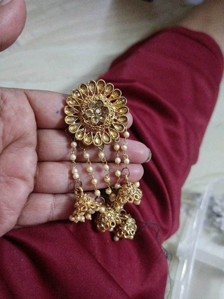 Golden Jhumka Earrings