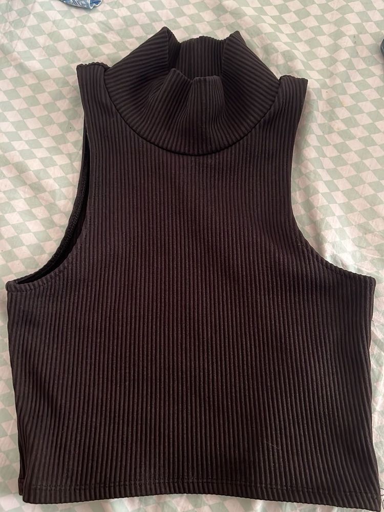 Chic Ribbed Mock Neck Top