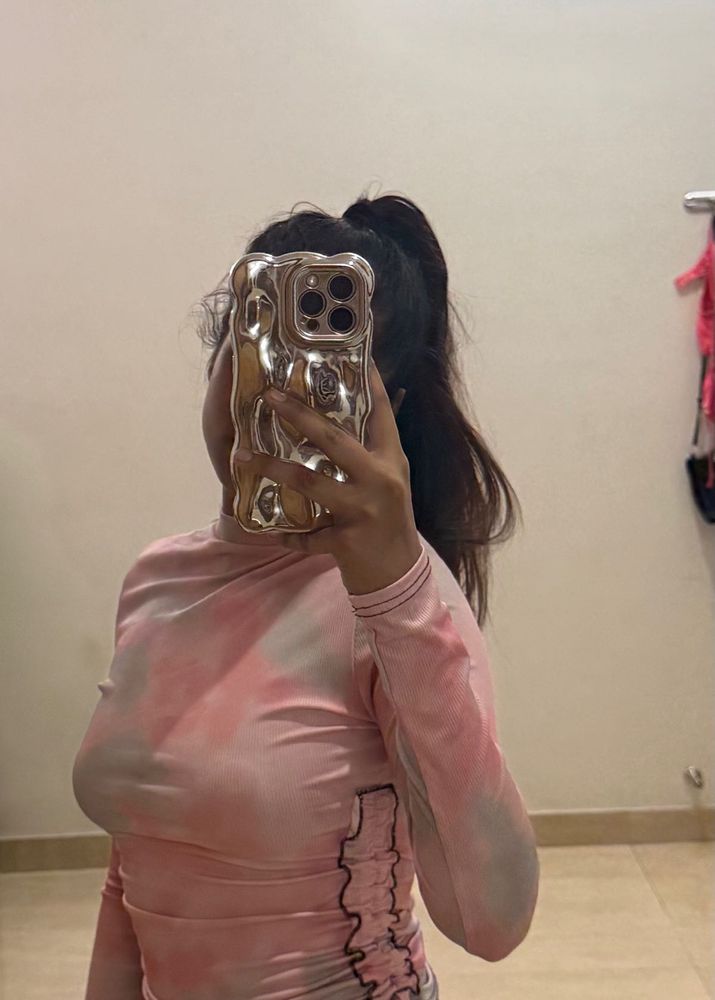 Pink Tie-Dye Long Sleeve Top