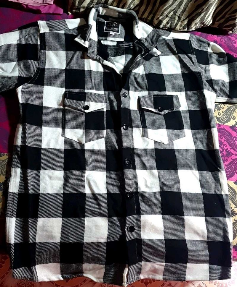 Woolen Check Pattern Shirt Brand New
