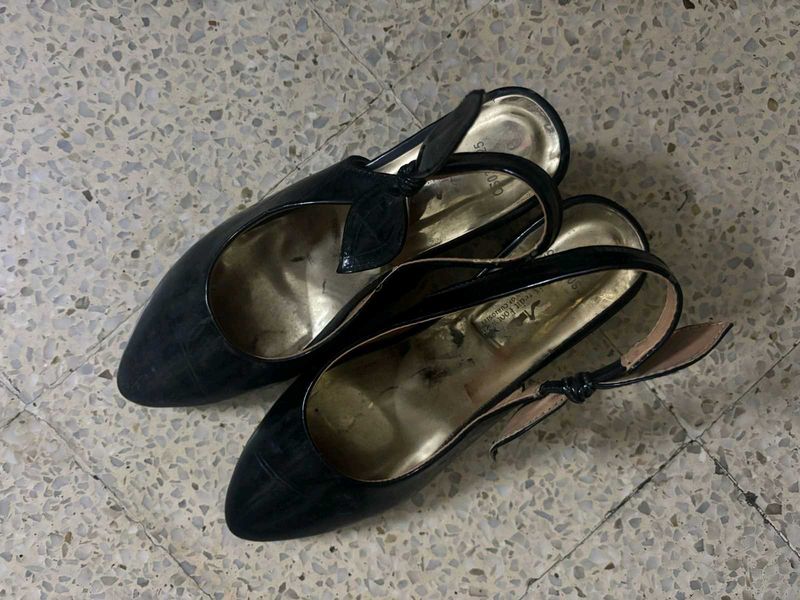 Black Pointed Slingback Heels