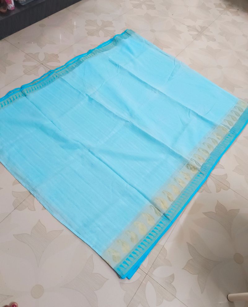 💙💠Blue Linen Cotton Saree @ 200💠💙