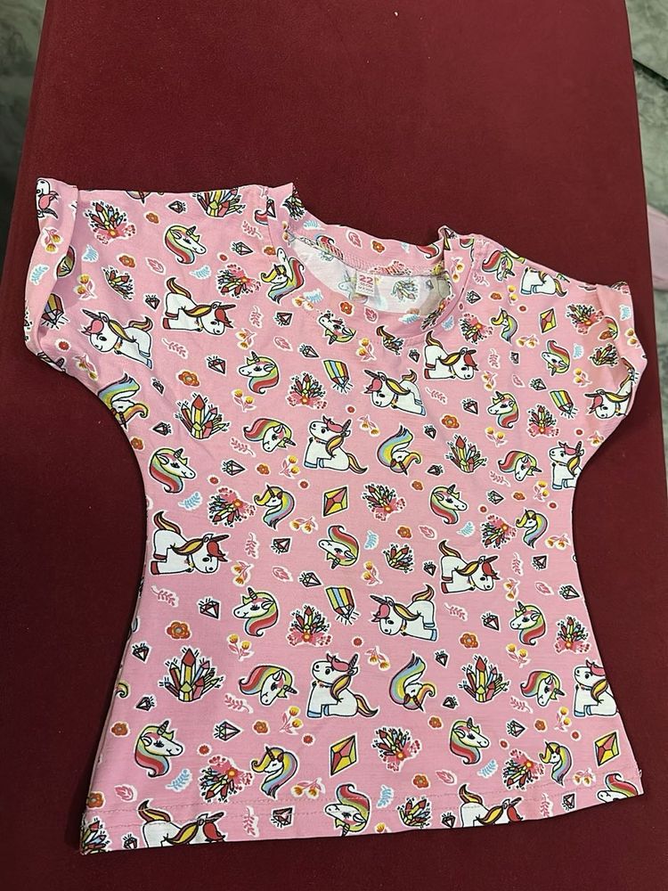 Cute Unicorn Print Top