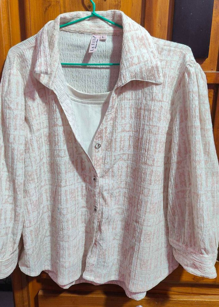 Chic Patterned Button-Down Top