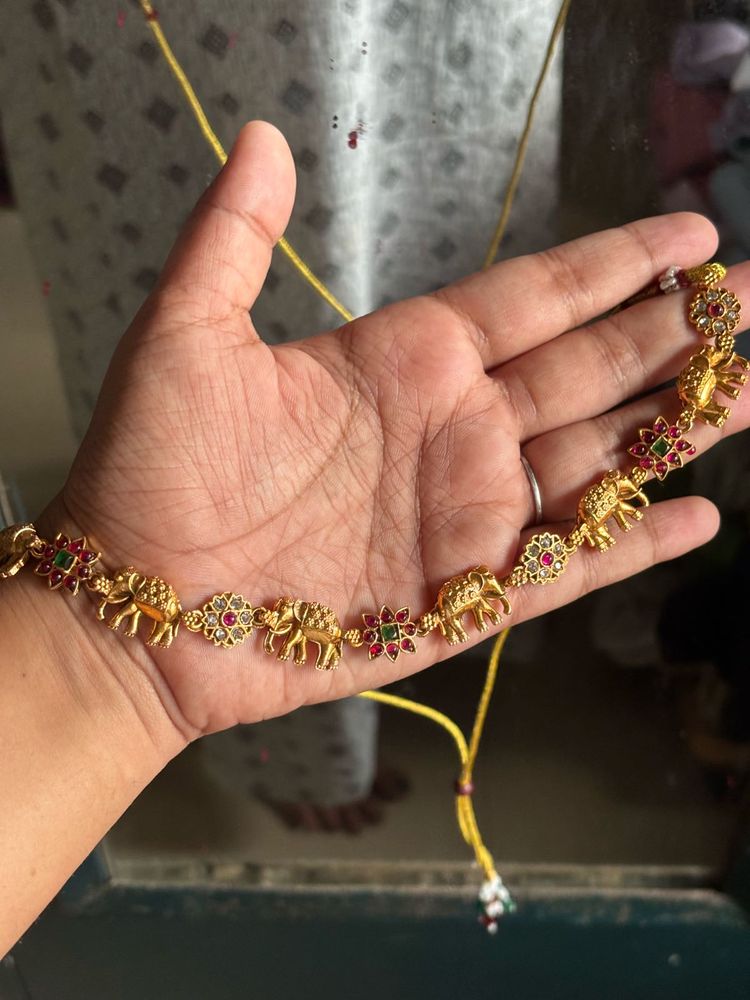 Elegant Onam Special Elephant Sufi Necklace/ Chok