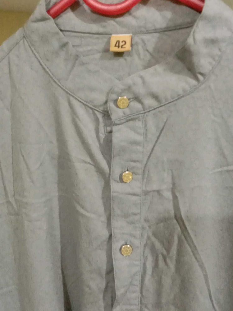 Mens Grey Colour Kurta