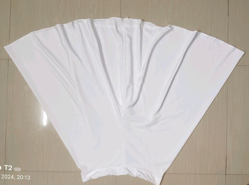 Full Flare White Palazzo, Crepe Fabric