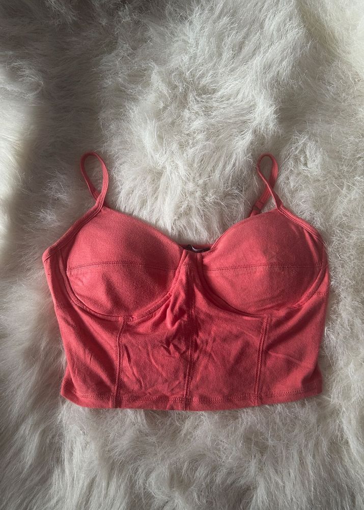 Coral Crop Top
