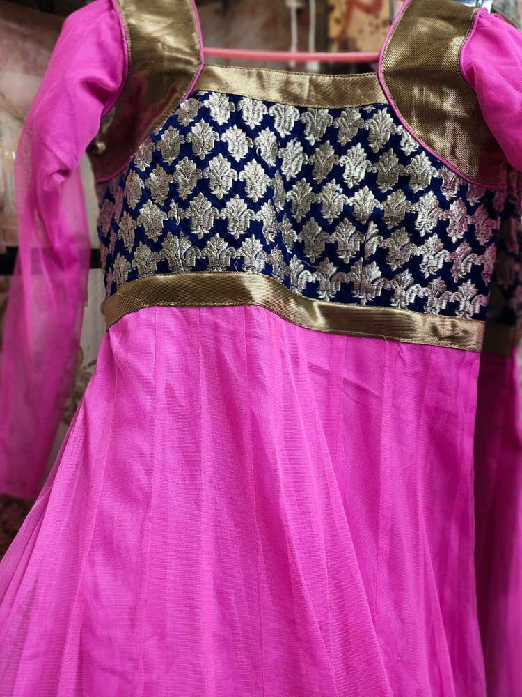 Pink &amp; Blue Ethnic Gown
