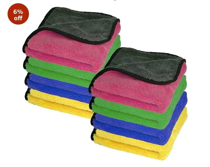 Double Sided Microfiber Cloth 500 GSM Pack Of 8