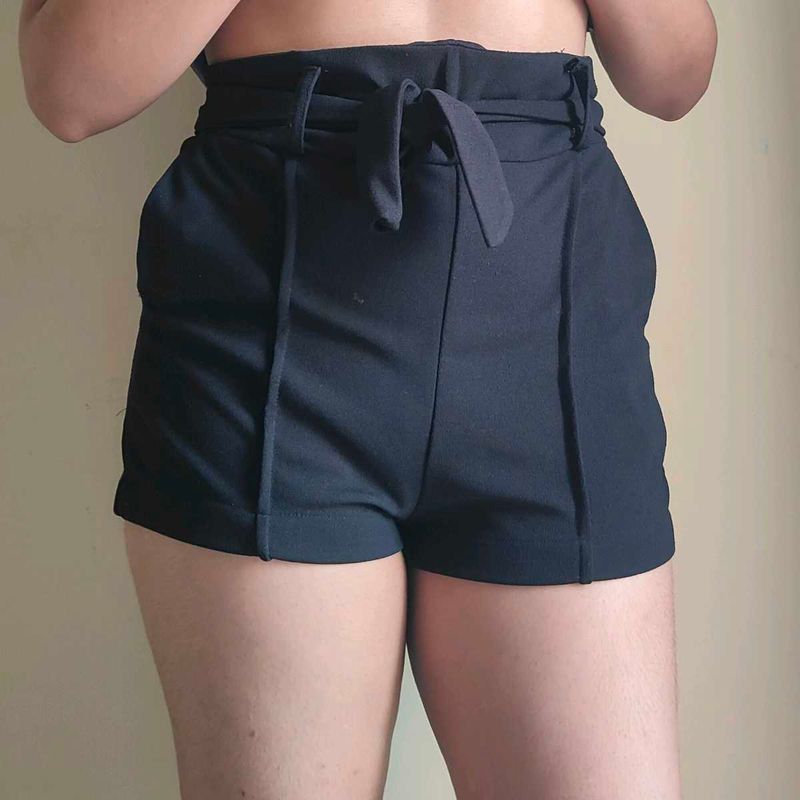 High Waisted Black Shorts