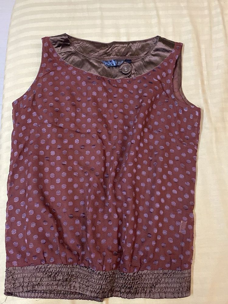 Polka Dot Sleeveless Top