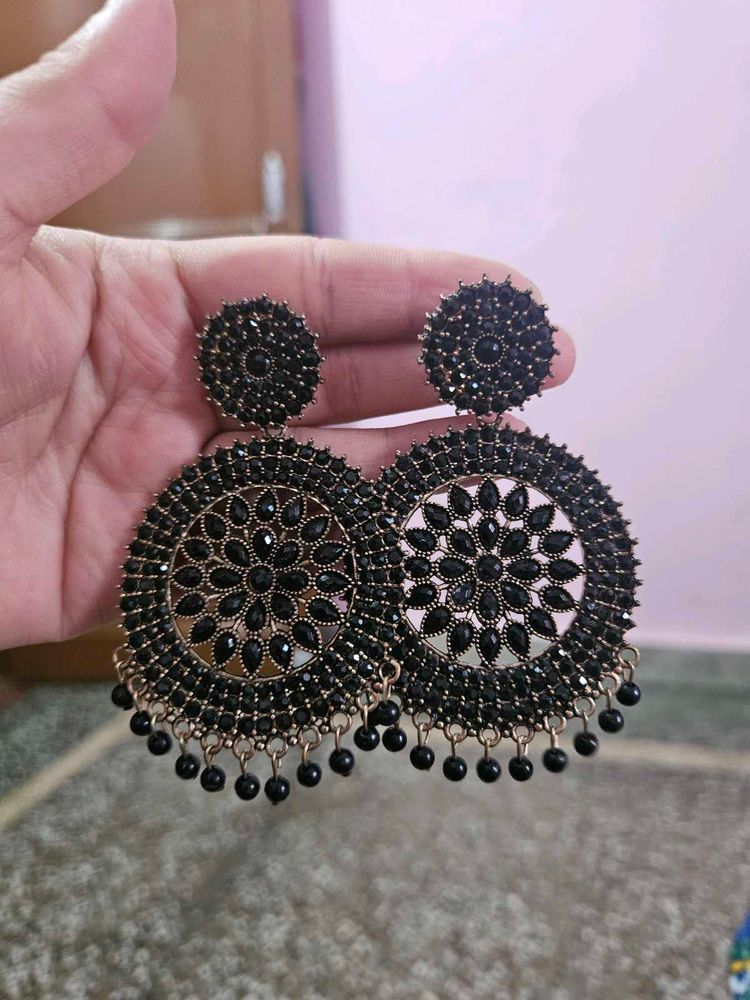 Black Jhumka Earrings