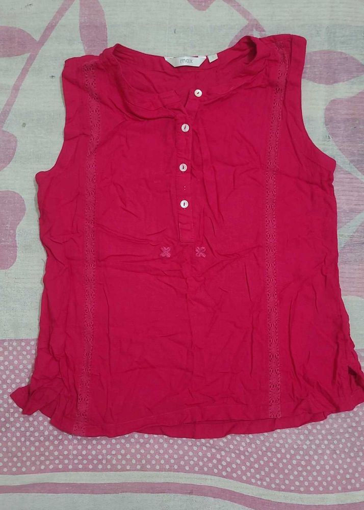 Pink Sleeveless Top