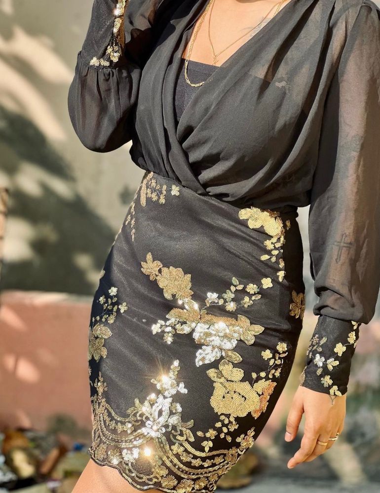 Party Wear sequin Bodycon Midi Dress