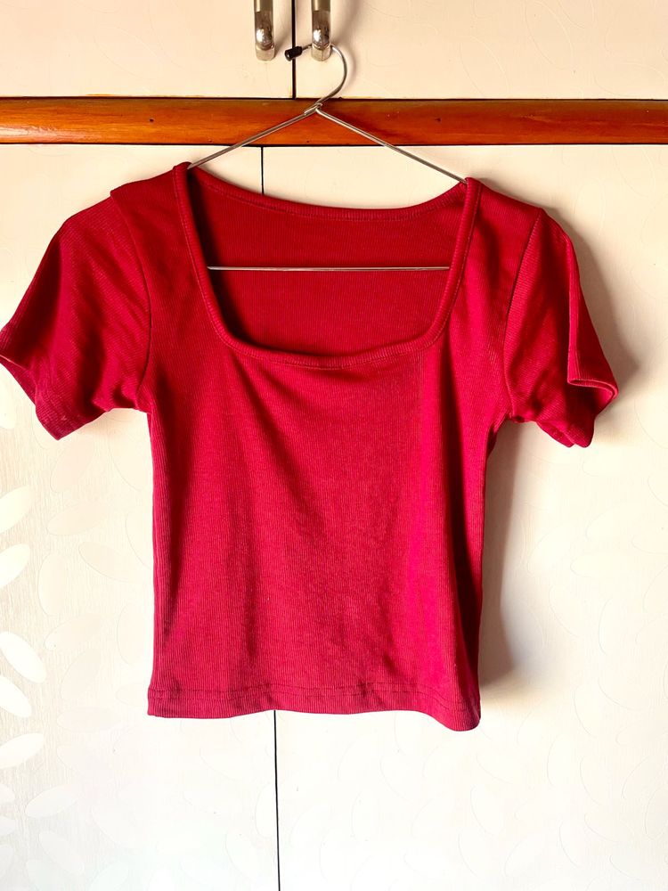 Maroon Crop Top