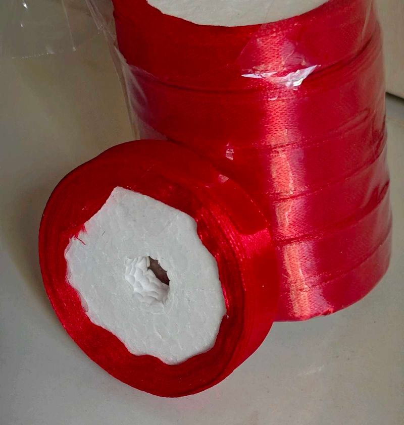 Red Satin Ribbon Rolls