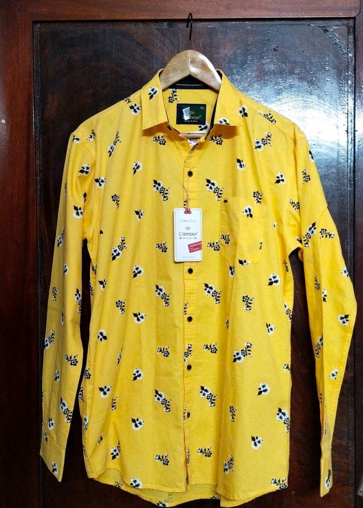 L&#39;amour Original Mustard Printed Shirt For Men