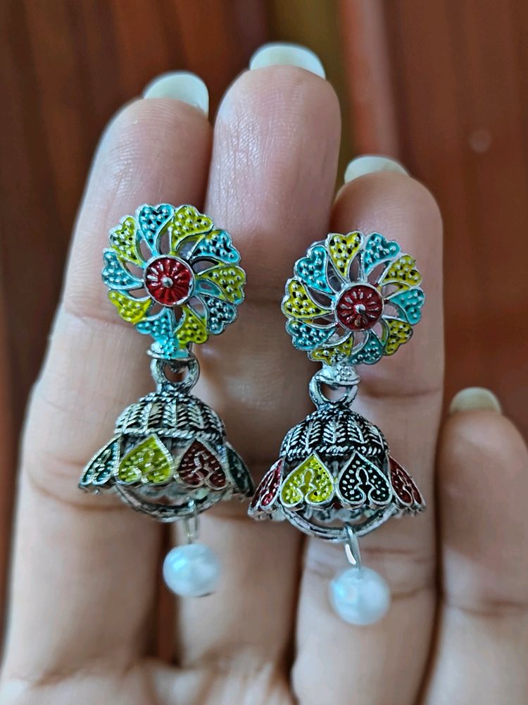 Christmas Special Oxidised Ear Rings