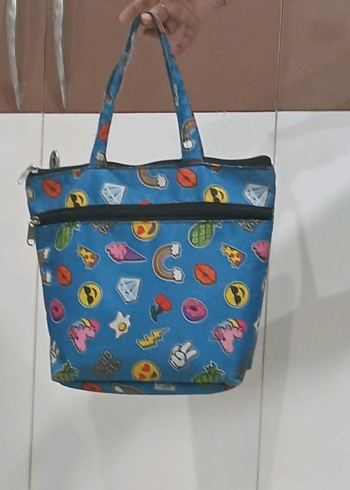 Funky Graphic Print Tote Bag
