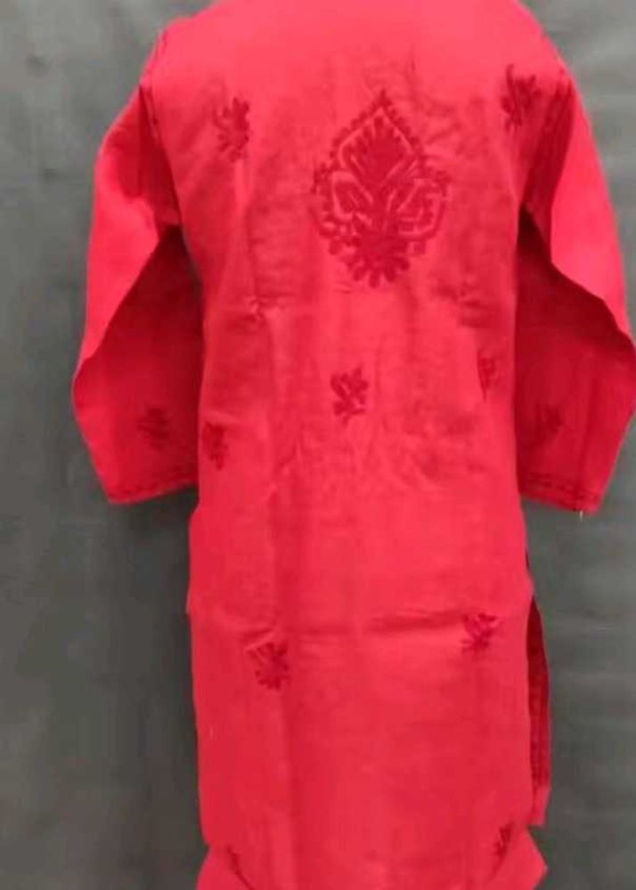 Red Embroidered Kurta