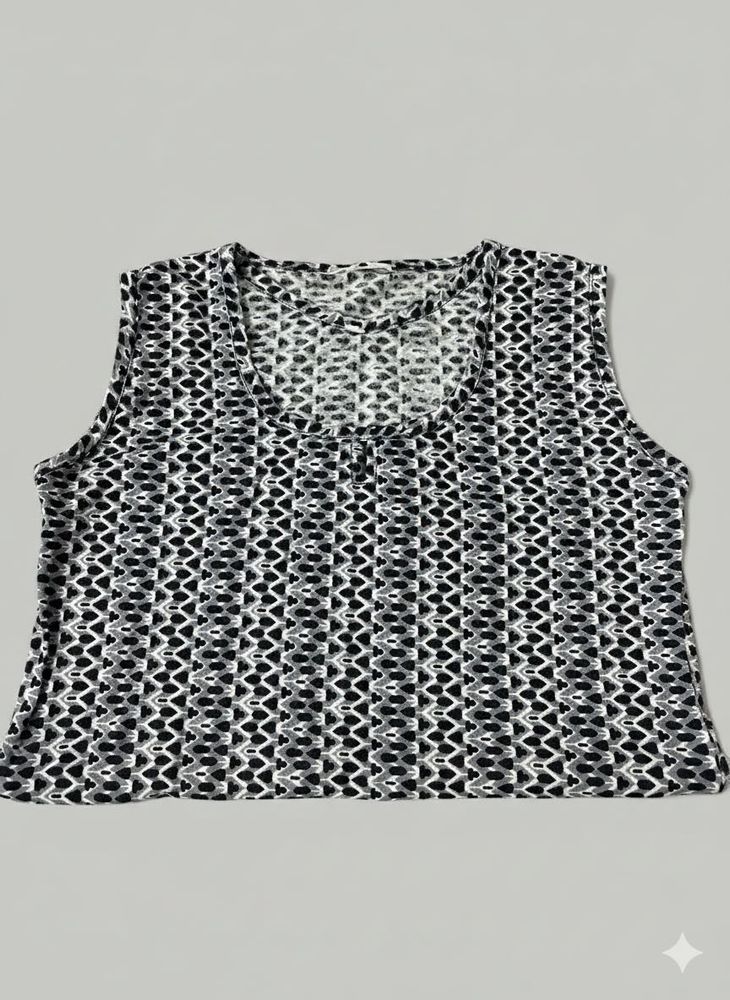 Patterned Sleeveless Top