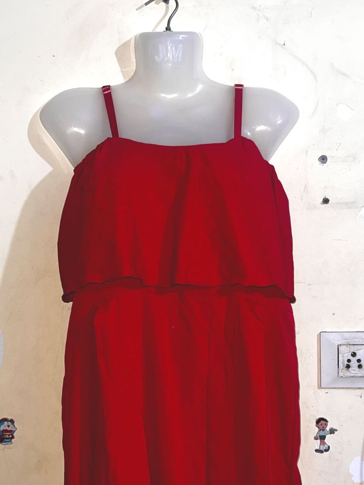 Red Spaghetti Strap Dress