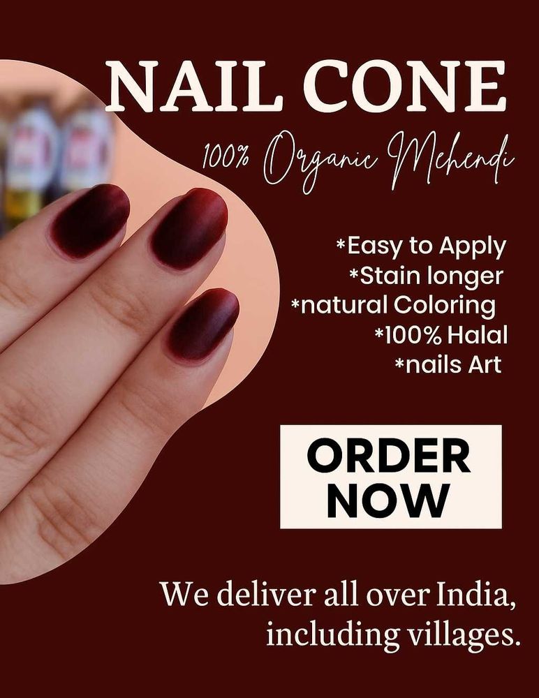 Organic Mehendi Nail Cone
