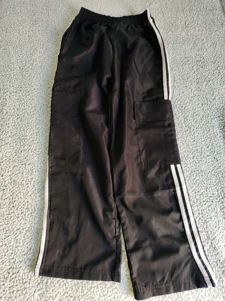 Black Cargo Track Pants