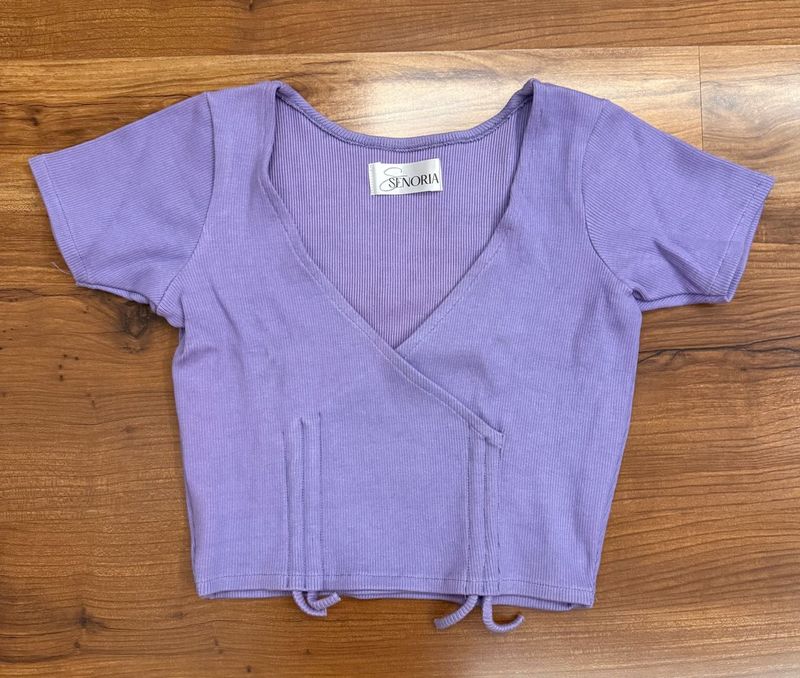 Lilac Ribbed Crop Top 💟