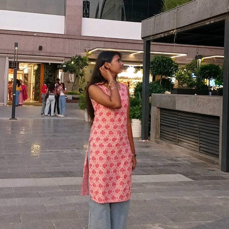 Stylish Pink Printed Kurta