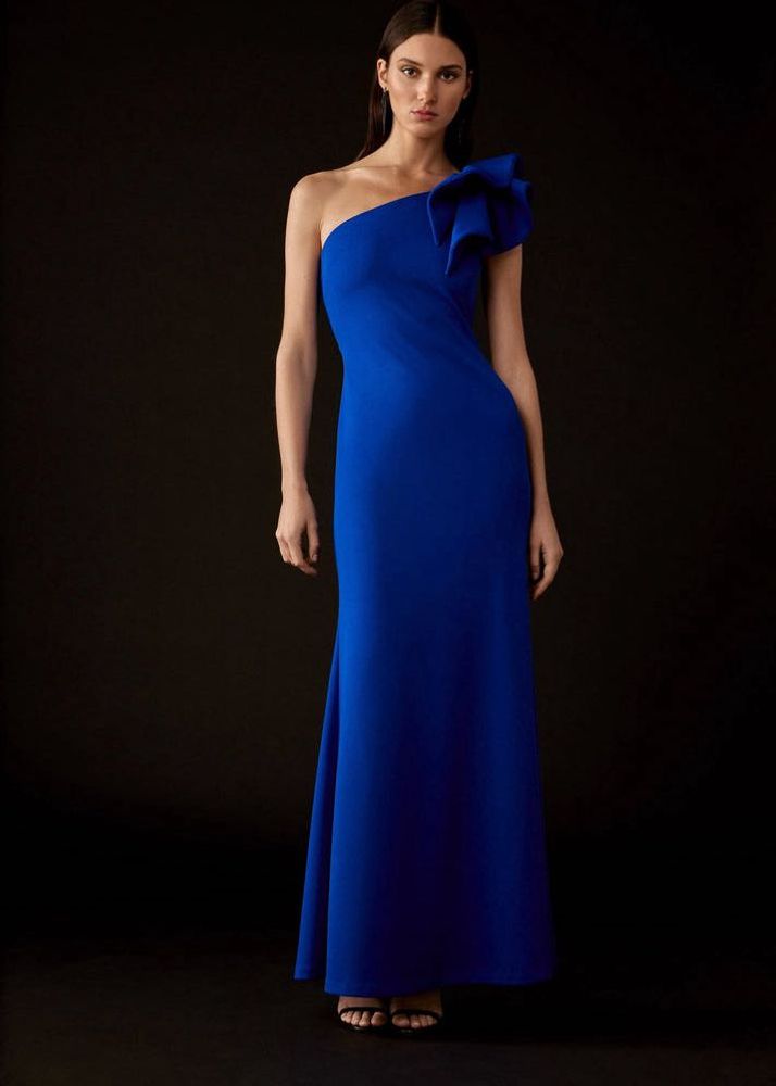 Elegant Blue One-Shoulder Gown